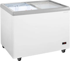 GastroHero Eiscreme Gefriertruhe 284 Liter Tiefkühltruhe LED Beleuchtung Schiebeglasdeckel Rollen Gefrierschrank Gewerbe Eis Truhe Verkauf –18 °C