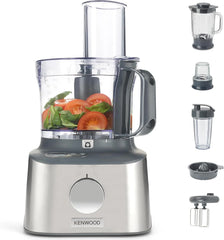 Multifunctional compact + food processor, with built-in scale, equipped with 11 accessories, designed small yet powerful.