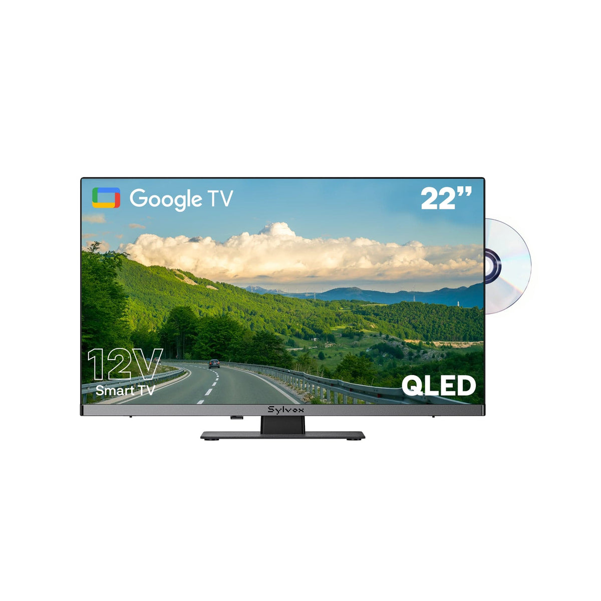 22" Smart 12V RV TV - 2026 Limo QLED Series (With DVD Combo)