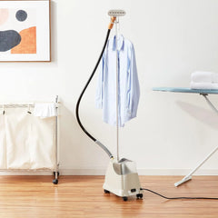 Rubber steam head type Jiefeng clothing steam machine, 120 volt voltage, beige color scheme