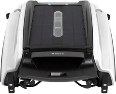 Solar Powered Automatic Robotic Pool Surface Skimmer Cleaner with 24/7 Continuous Cleaning Battery Power and Re-Engineered Twin Salt Chlorine Tolerant Motors (Blue)