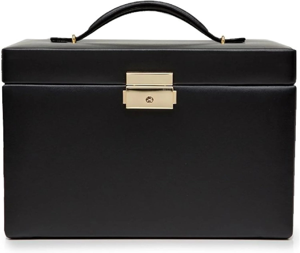 Medium-sized jewelry box, made of tin - 28 compartments, 10 spaces for storing rings, 20 slots for ear piercings + 10 compartments for storing necklaces - Includes a handbag