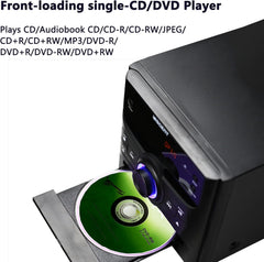 Bluetooth Stereo System, CD Player, Wireless Streaming, MP3, USB, Audio in, FM Radio, 30W, Micro Sound System