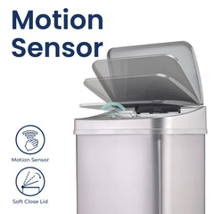 13 Gallon Touchless Motion Sensor Trash Can, Automatic Hands-Free Kitchen Garbage Bin with Sensor Lid