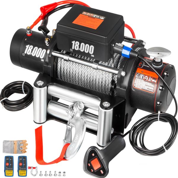 Electric Recovery Winch �� 12V Steel Cable Winch for ATV UTV Truck Towing