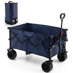 Collapsible Folding Wagon �� Heavy Duty Utility Cart with Adjustable Handle