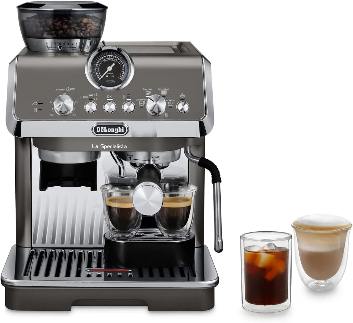 De'Longhi La Specialista Arte EC9155.MB Siebtrgermaschine, Espressomaschine mit Mahlwerk, 8 Mahlgrade, 15 Bar, 3 Temperaturen, Milchschaumdüse, 1300 W