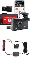 Intelligent driving recorder kit with rear camera + Kober 2.5A micro USB hard wire kit