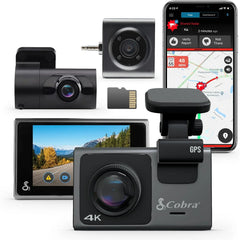 Intelligent driving recorder kit with rear camera + Kober 2.5A micro USB hard wire kit