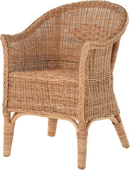 Rattan-Sessel Natur/Esszimmersessel Korb-Sessel/Rattanmöbel Rattansessel Rattanstuhl mit Armlehnen Lounge Flechtsessel (Natur)