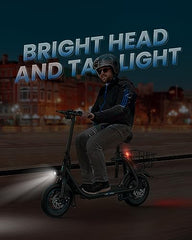450W Electric Scooter with Seat, 22-Mile Range