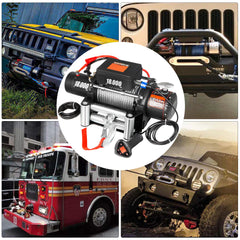 Electric Recovery Winch �� 12V Steel Cable Winch for ATV UTV Truck Towing