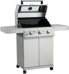 Larger 4-Burner Propane Gas Grills bbq Stainless Steel Heavy-Duty Cabinet Style with Knob Controls Side Burner Mesa 400m
