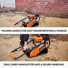 Electric Compactor Plate - Ideal For Levelling Pavement, Artificial Turf Ground Preparation, Patio, Blockwork, Sand, Soil & More