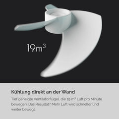 MEACO MeacoFan Sefte Tischventilator - 10 Luftumwälzer mit 12 Geschwindigkeiten - Horizontale und vertikale Oszillation - 3 Oszillationsbereiche -