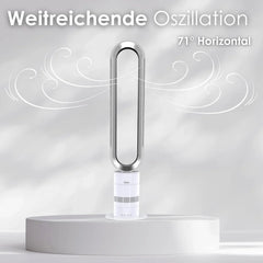 Zilan Turmventilator energiesparender BLDC Motor mit Fernbedienung Ventilator energiesparend oszillierend sehr leise Design Standventilator 10 Stufen