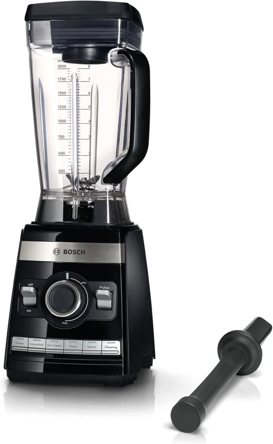 Bosch Standmixer VitaBoost MMBH6P6BDE, 6-Klingen-Edelstahlmesser, 2,5l Tritan-Mixbehlter, Stopfer, 6 Automatikprogramme, Rezeptbuch, BPA-frei,