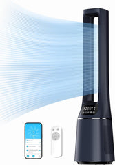 Midea MFP-120i (BL) 2 in 1 Turmventilator Leise 38dB Luftreiniger H13 True HEPA auf 47.6 m2 LED Display Fernbedienung Oszillation 12H Timer Kompatibel