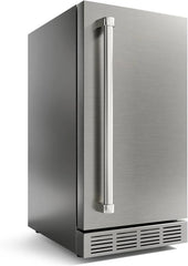 15 Inch Outdoor Refrigerator, Weather Proof Stainless Steel Beverage Beer Cooler Under Counter Fridge, Indoor/Outdoor Refrigerator with 3 Shelves for Patio Kitchen and Commercial Use