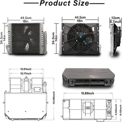 Kit de aire acondicionado eléctrico 12 V para debajo del salpicadero, sistema universal de CA 12V, apto para furgoneta, auto, RV, camión, autocaravana