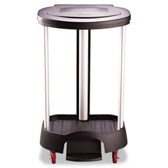Administrative series floor-standing clothing storage basket / laundry basket, with front locking casters, capacity 30 gallons, black, without handle cover, suitable for hospitals / medical laboratories / commercial premises