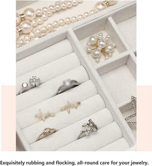 Jewelry Box Jewelry Case PU Leather Jewelry Box Jewelry Storage Box Earring Ear Stud Ring Necklace Organizer Case Jewelry Organizer