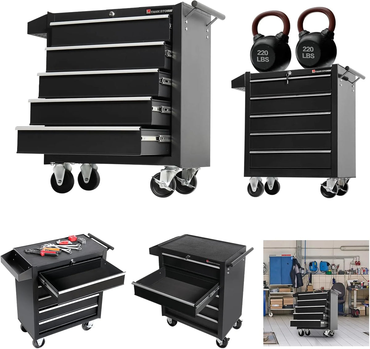 Steel tool box and tool cabinet