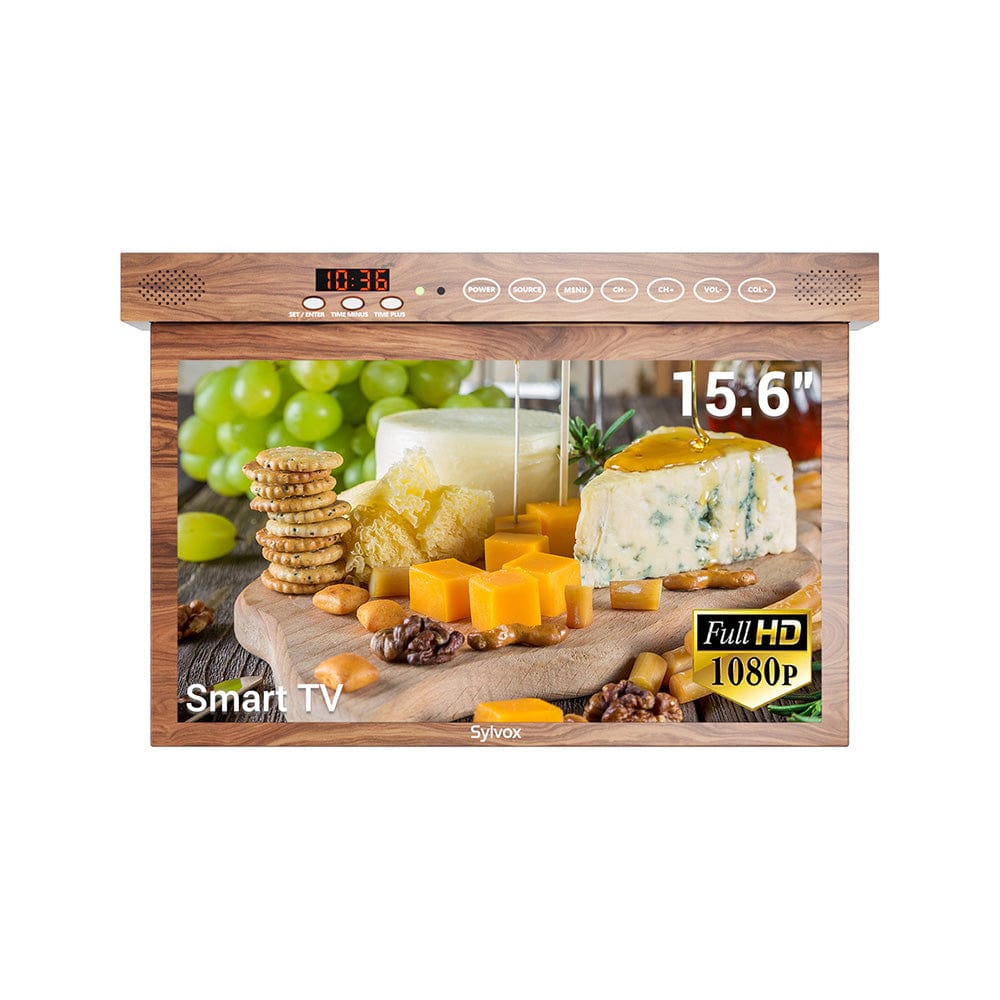 15.6" Smart Under Cabinet TV-Mahogany Kitchen TV