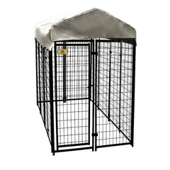 4 ft. x 8 ft. x 6 ft. Welded Wire Dog Fence Kennel Kit