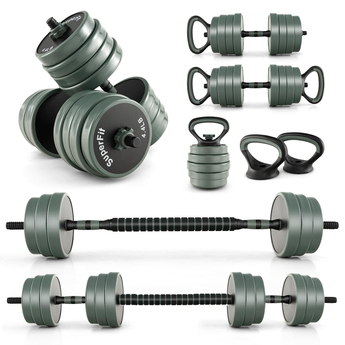 92 LBS Adjustable Dumbbell Set, Free Weight Set with Connector