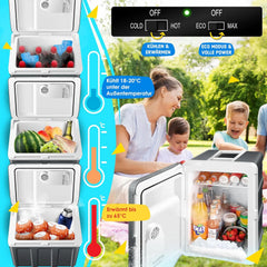 KESSER Nevera eléctrica portátil 40L con Ruedas | Calienta y enfría | Termoeléctrica | Mini Nevera | 12V y 230V | para Coche, Camping y Enchufe | Modo