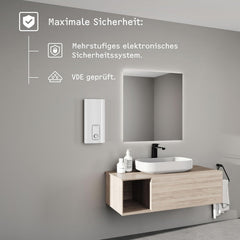 STIEBEL ELTRON Neueste Generation Elektronischer Durchlauferhitzer DHB 27 ST Trend, besonders energiesparend dank 3i-Technologie, gradgenaue Temperaturwahl, 204203