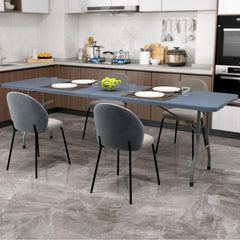 8FT Folding Table 350LBS �� Heavy Duty Plastic Table with HDPE Top & Handle
