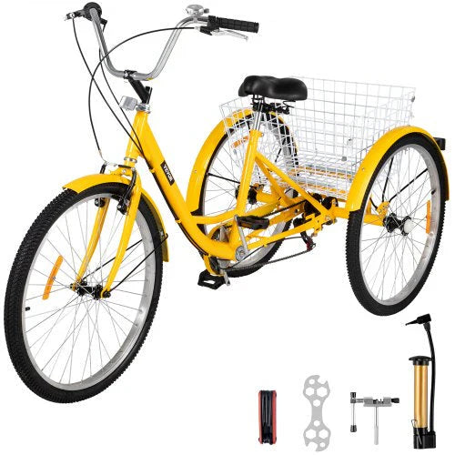 26-Inch 7-Speed Adult Tricycle with Basket