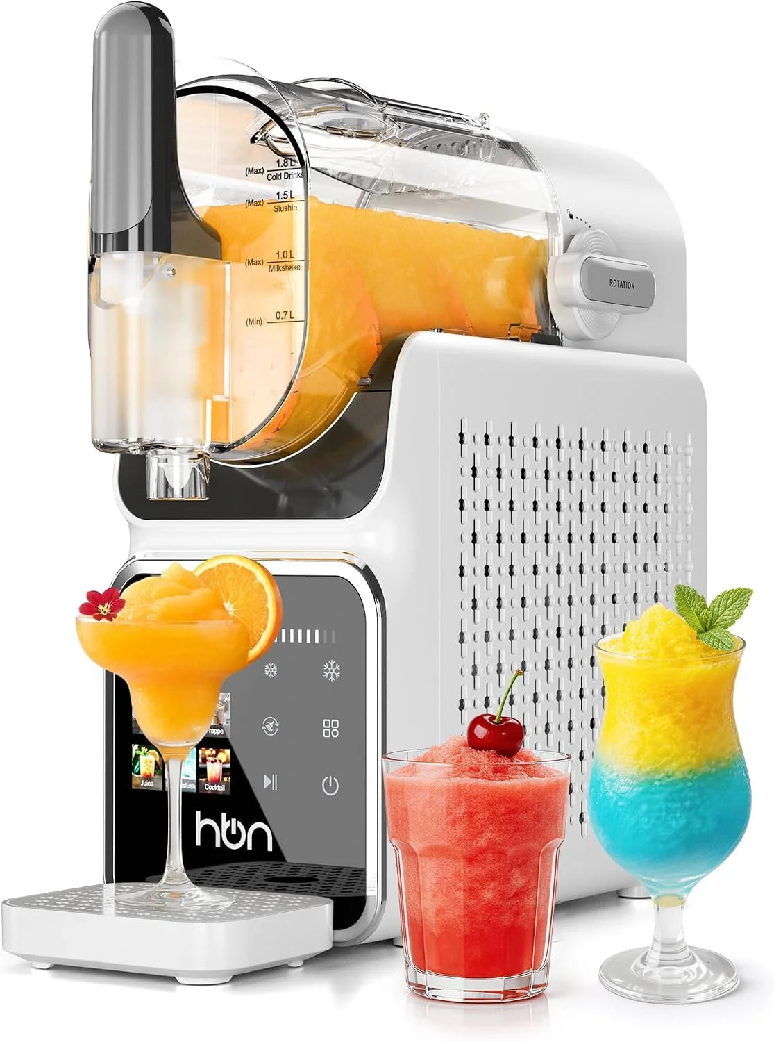 HBN Slush Maschine 2L Softeismaschine für Zuhause mit Selbstreinigende, kein Eis nötig, 6 Programme für Slushies, Cocktails, Margaritas, Frappés &