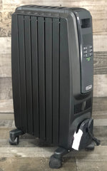 De'Longhi Oil Filled Radiator Space Heater, Quiet 1500W, Adjustable Thermostat, 3 Heat Settings, Timer, Energy Saving, Safety Features, White, Dragon TRD40615EBKCA, Black