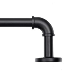 1 Inch Industrial Curtain Rods for Windows, Blackout Wrap-Around Rods, Rustic Matte Black