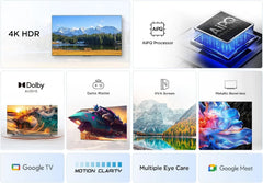 TCL 65V6C Televisor 65 Pulgadas 4K Smart TV LED, HDR, Google TV, Dolby Audio, Alexa y Google Assistant, Chromecast Built-in, Motion Clarity
