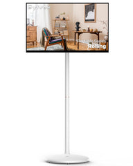 NEW - 27" Portable Battery-Powered Smart TV on Wheels with Touchscreen (Rolling TV Series)