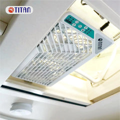 TITAN Leiser Dachventilator, 12 V Gleichstrom, 140 mm, doppelt, wendbar, Dachfensterventilator mit kabelloser Steuerung für Wohnmobil, Wohnmobil, TTC-