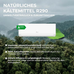 Kältebringer A+++ R290 Split Klimaanlage 12000 BTU (3,7 kW) - mit Heizfunktion, WiFi & App, bis 60m², sehr leise, 5m Kupferleitung, Kältemittel R290,
